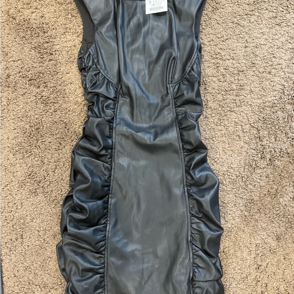 Zara Black Leather Dress